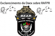 Exclarecimento sobre RAFPR por parte do departamento DAEx da PSP