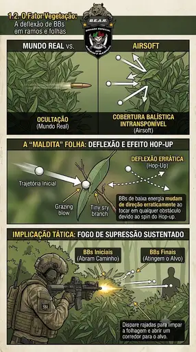 O Fator Vegetação: A deflexão de BBs em ramos e folhas