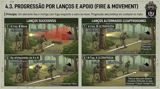 Progressão por Lanços e Elementos de Apoio (Fire & Movement)
