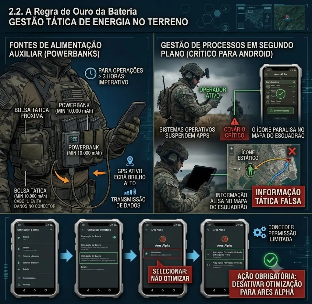 A Regra de Ouro da Bateria (Uso de Powerbanks e bloqueio de suspensão de apps)
